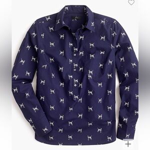 J.Crew Classic popover in dalmatians print, NWT